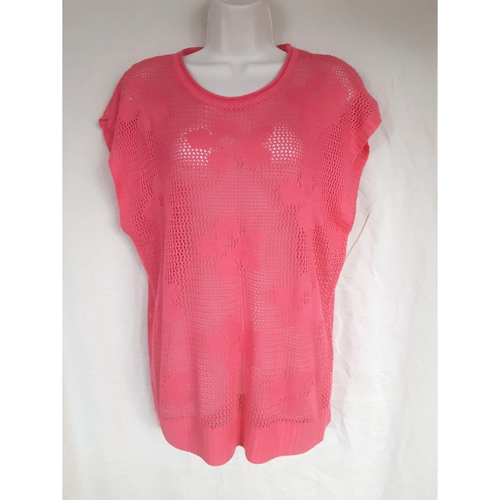 Women's Hot Pink knit blouse/vest by Jon & Anna, Size L/XL